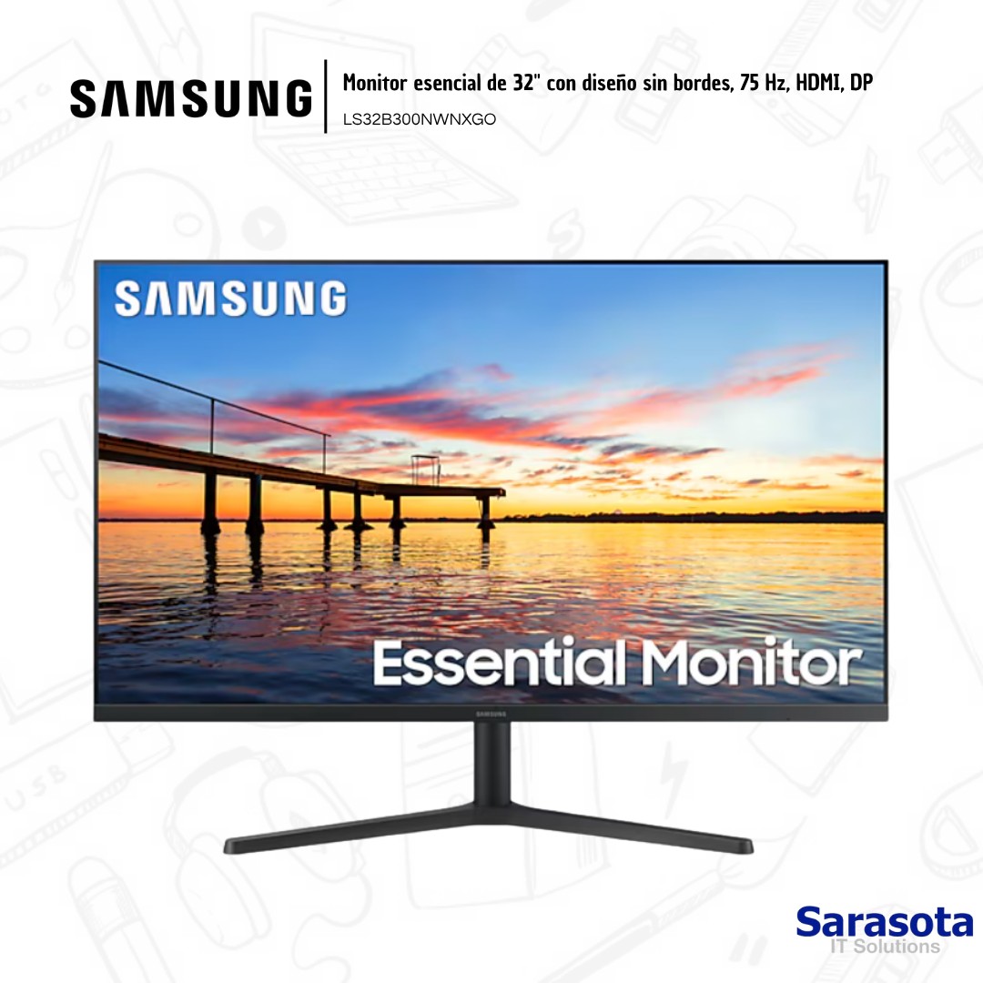 computadoras y laptops - Samsung Monitor Esencial 32" LS32B300NWNXGO