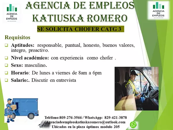 empleos disponibles - un chofer  2