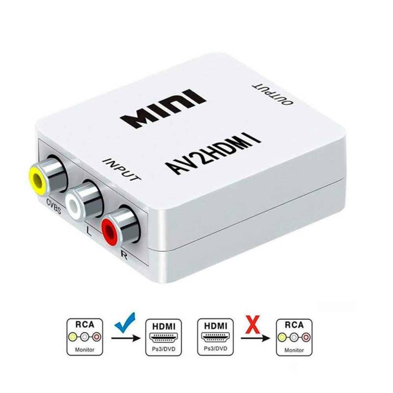 otros electronicos - Adaptador Convertidor Hdmi A Rca Av Audio Video Conversor Tv HDTV2AV 0