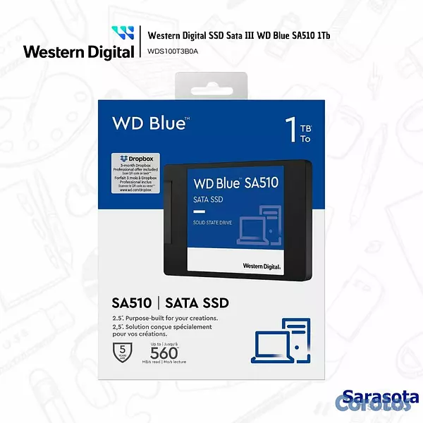 accesorios para electronica - Western Digital SSD Sata III WD Blue SA510 1Tb 3