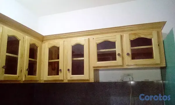 cocina - Gabinetes de cocina en madera color natural  2