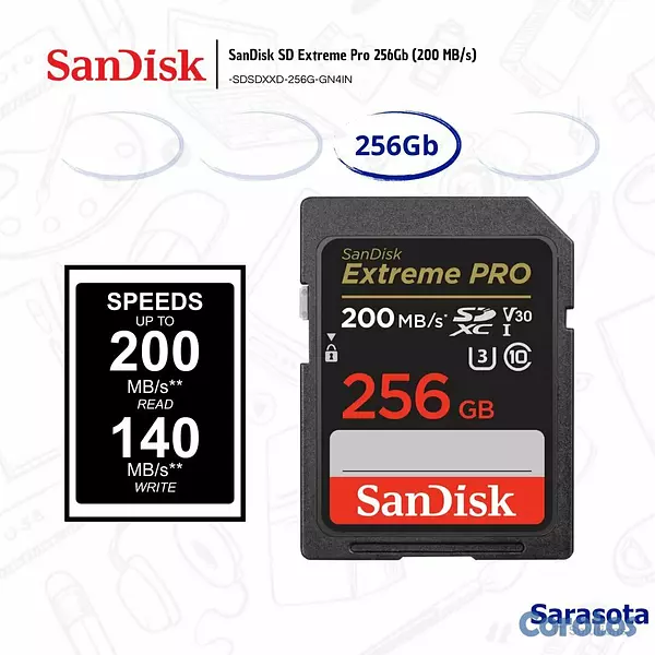 accesorios para electronica - SanDisk SD Extreme Pro 256Gb (200 MB/s) 3