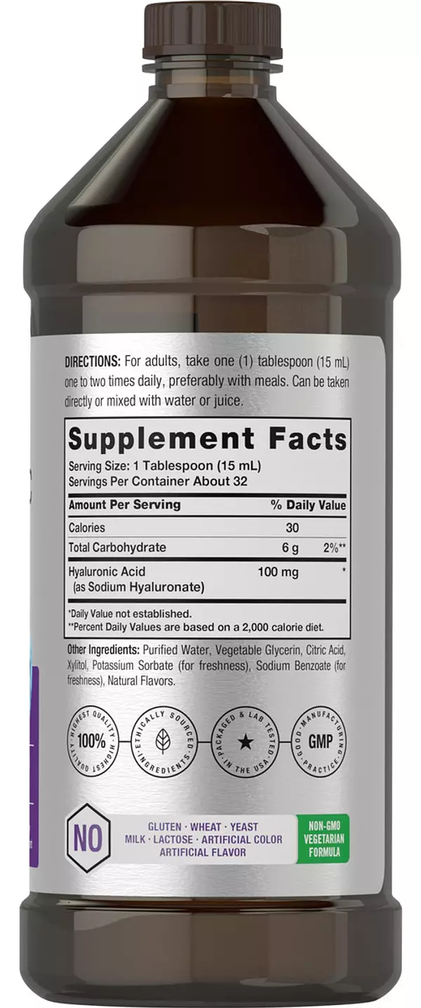 Salud y Equipamiento Médico - Suplemento Liquido De Acido Hialuronico 100mg 16onz Horbaach 2