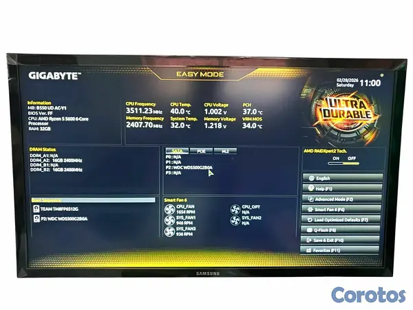 computadoras y laptops - PC Gaming AMD 5600 / 32GB / RTX 4060 8GB / 512 M.2 / Case y power Ibuypower 4