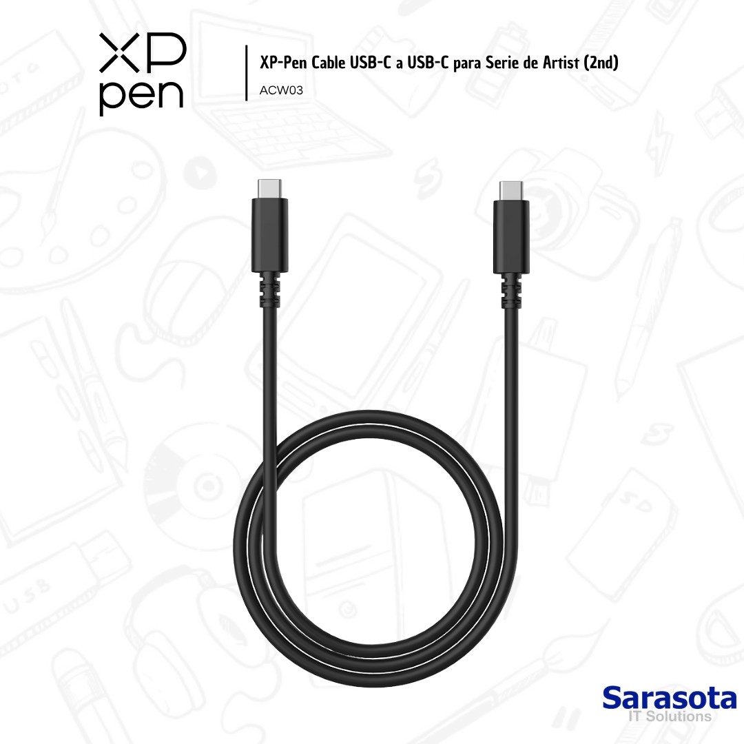 accesorios para electronica - XP-Pen Cable USB-C a USB-C,  Serie de Artist 2nd 1