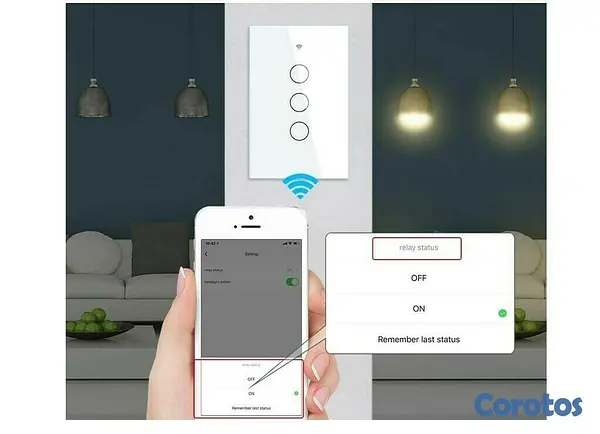 otros electronicos - Interruptor WIFI 3 conectores, contecta con Alexa y Google Home
 2