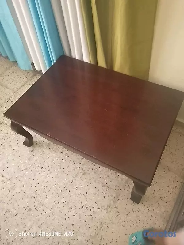 muebles y colchones - butacas con mesa en caoba  3