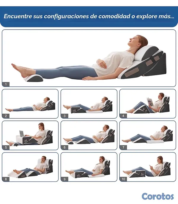 muebles y colchones - almohadas d cuña para después d cirugía, postoperatoria y alivio dolor d espalda 2