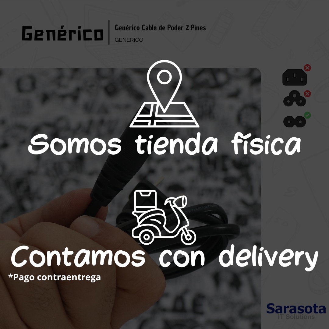 accesorios para electronica -  Cable de poder o de fuente 2 Pines de 6 Pies 2
