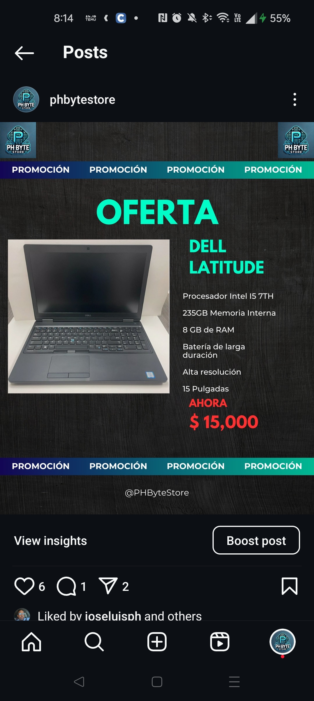 computadoras y laptops - Dell Latitude E5580 a la venta  0