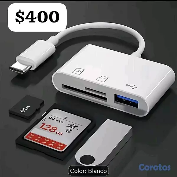 accesorios para electronica - Lectores de tarjeta de memorias para celulares y tablets  10