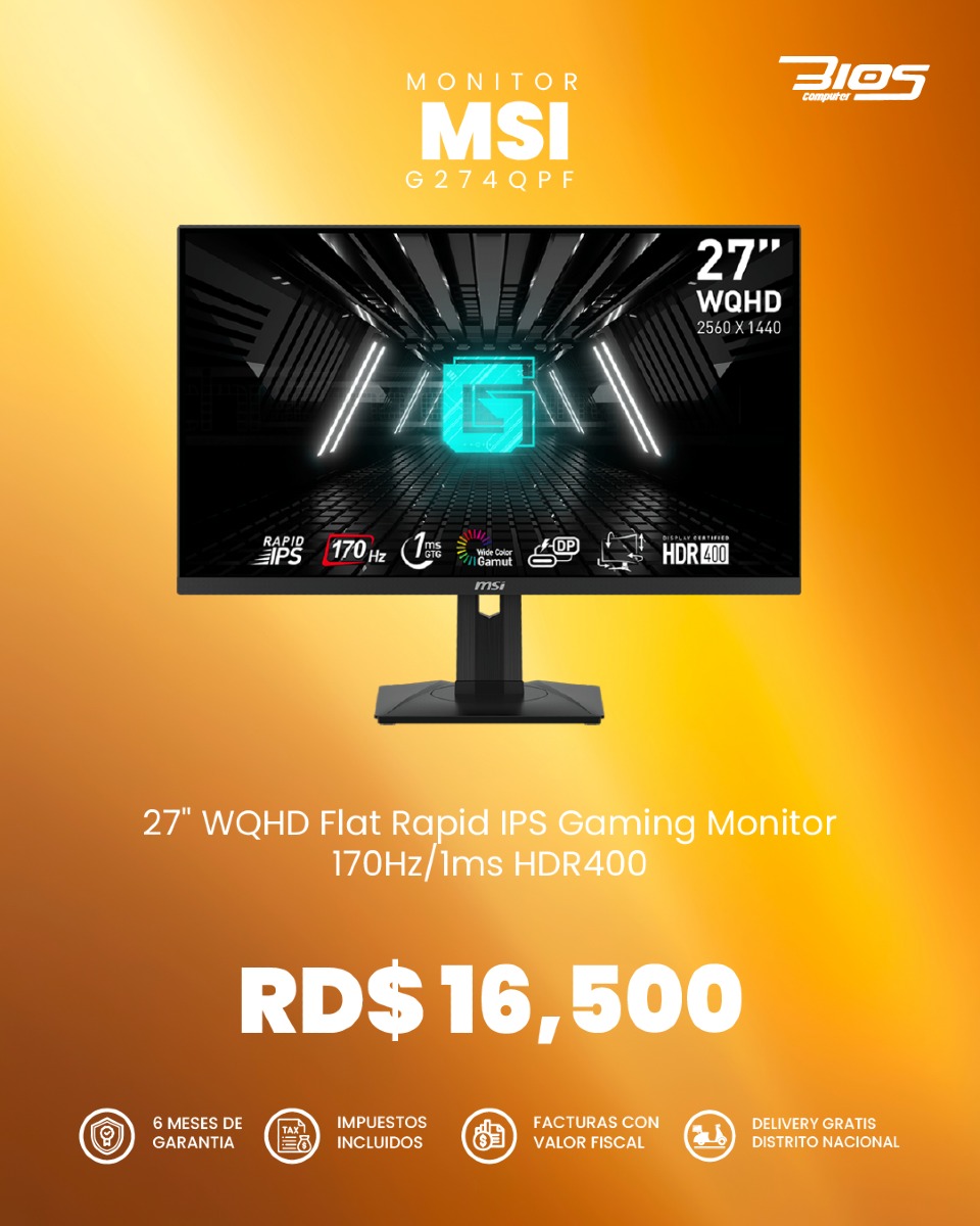 computadoras y laptops - Monitor MSI G274QPF