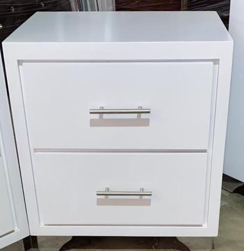 muebles y colchones - Mesitas de noche color blanco  0
