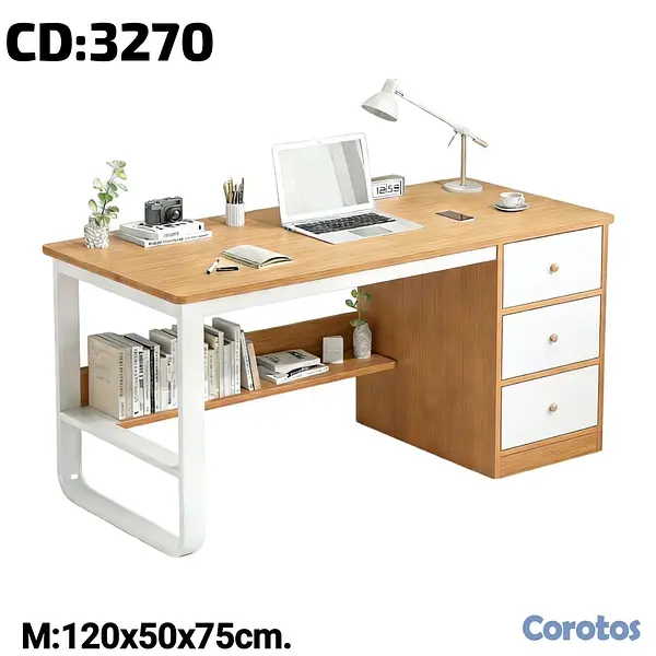 decoración y accesorios - Escritorio con gavetas y librero 

Medida: 120x50x75cm.
 2