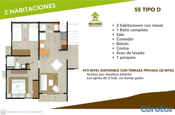 apartamentos - apartamento en venta 55/69/75/90 metros  9