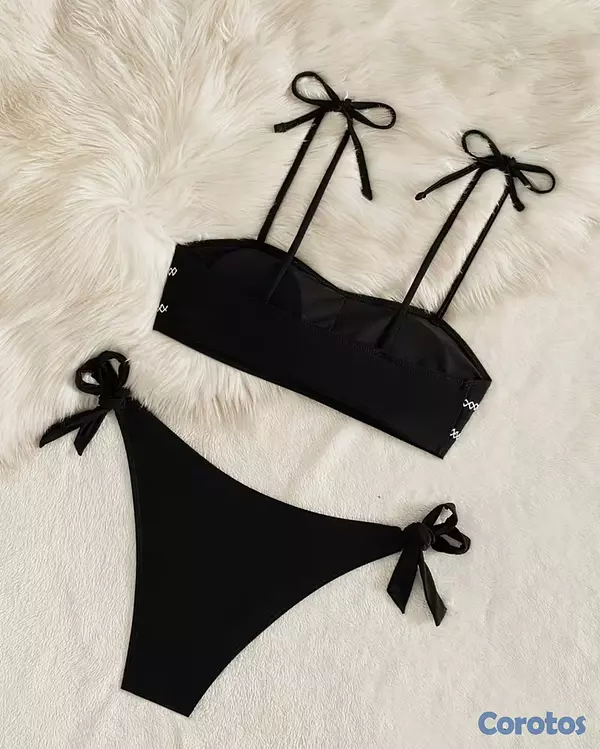 ropa para mujer - Conjunto de bikini minimalista de tiras finas para 2