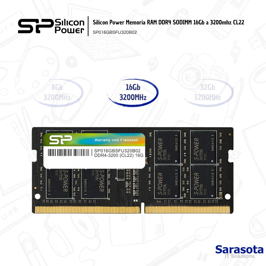 accesorios para electronica - Silicon Power Memoria RAM DDR4 16Gb a 3200mhz 2