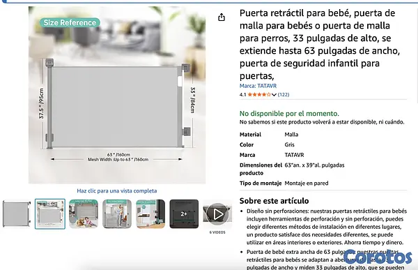 decoración y accesorios - separador / barrera para bebes o mascotas 1
