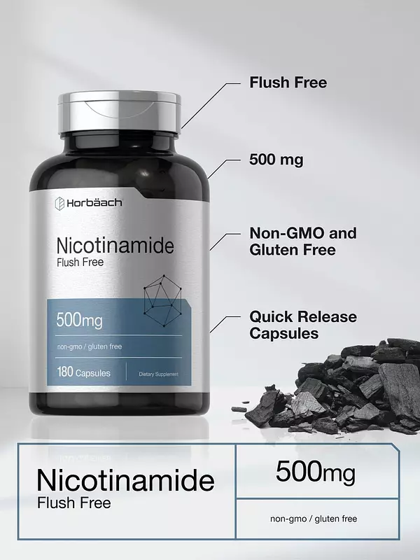 Salud y Equipamiento Médico - Nicotinamida 500 Mg 180 Cap Horbaach 3
