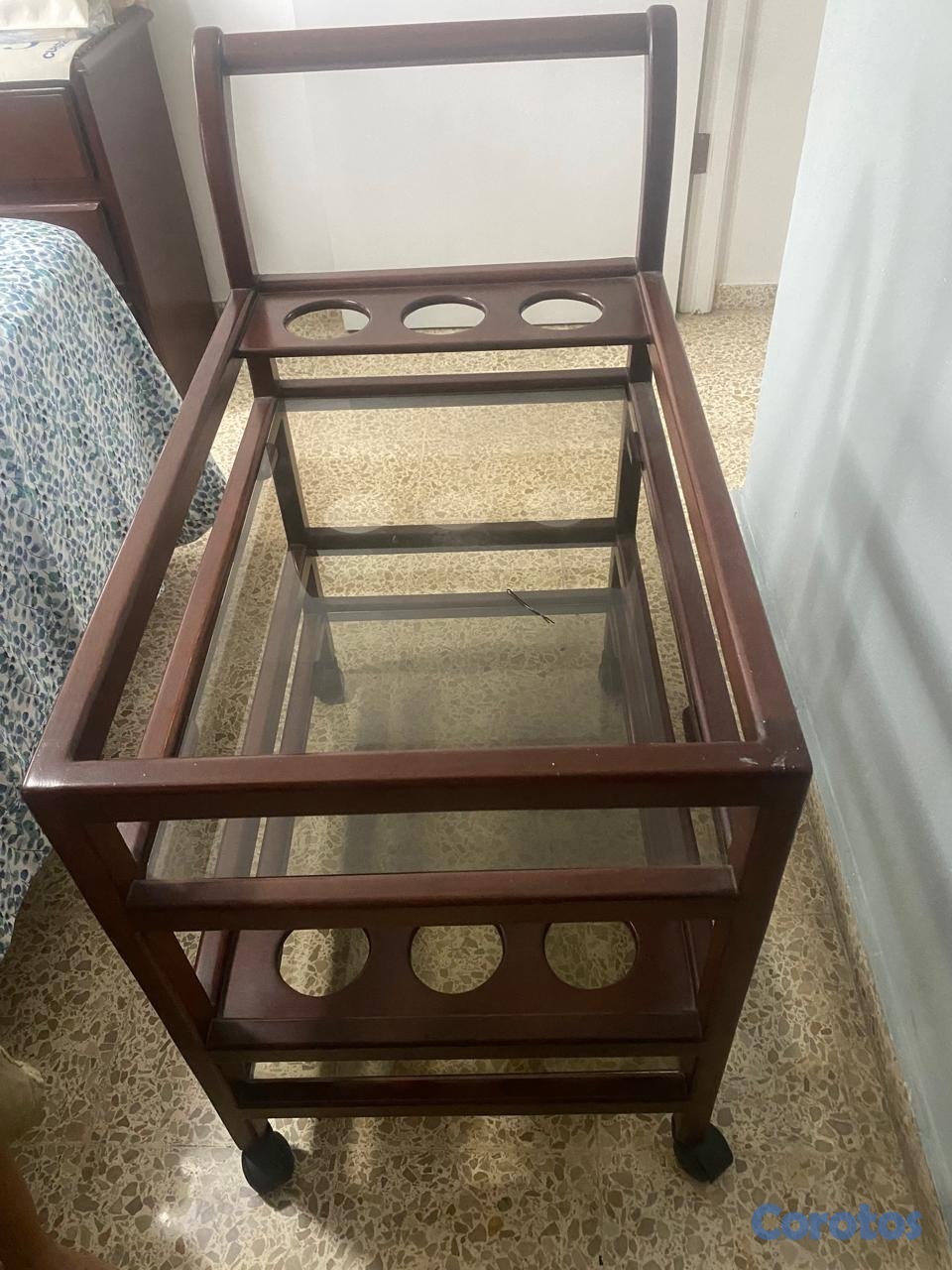 decoración y accesorios - Bar de caoba y cristal, excelentes condiciones 1