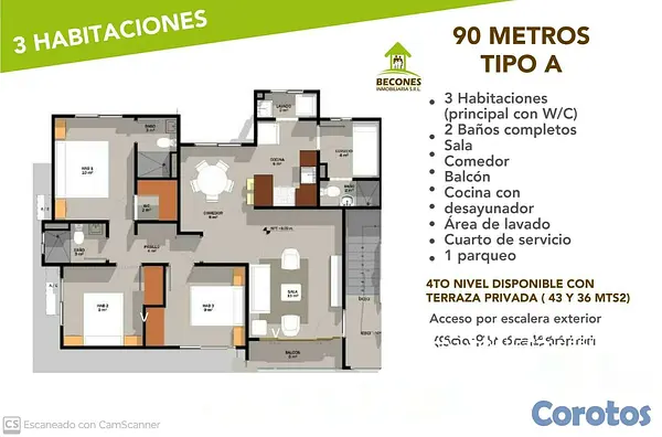 apartamentos - apartamento en venta 55/69/75/90 metros  10