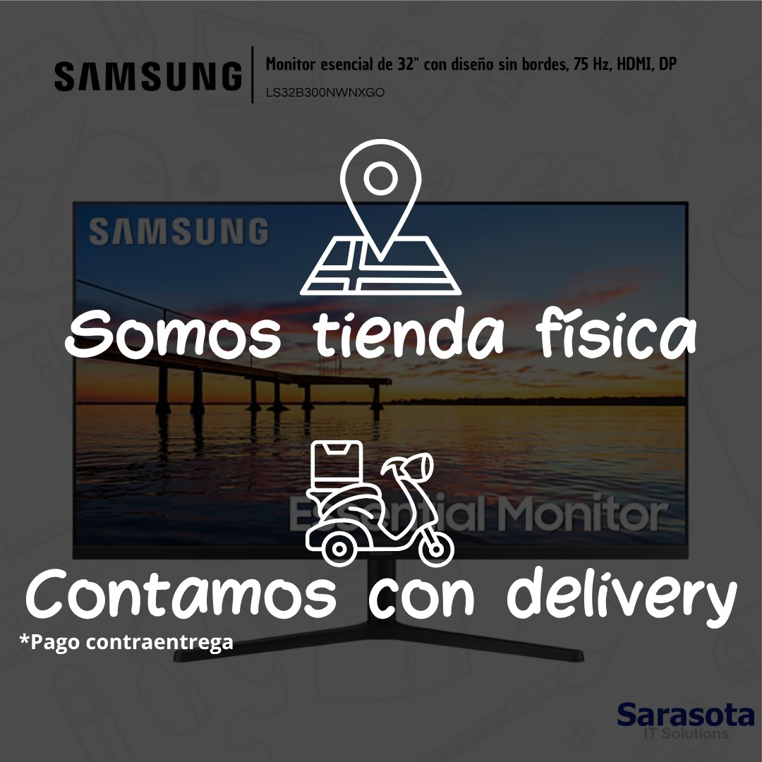computadoras y laptops - Samsung Monitor Esencial 32" LS32B300NWNXGO 3