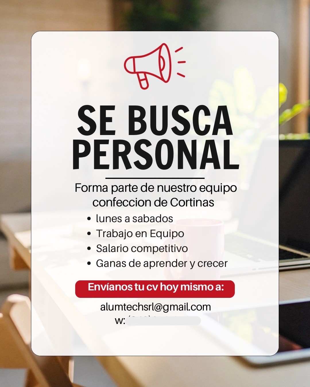 empleos disponibles - oportunidad de empleo en taller de confección e instalacion  0