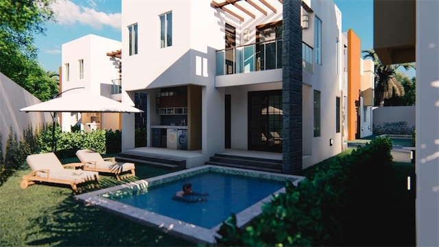 casas vacacionales y villas - Villas disponibles en sosua a 5 minutos de la playa separe con el 5 por  ciento 0