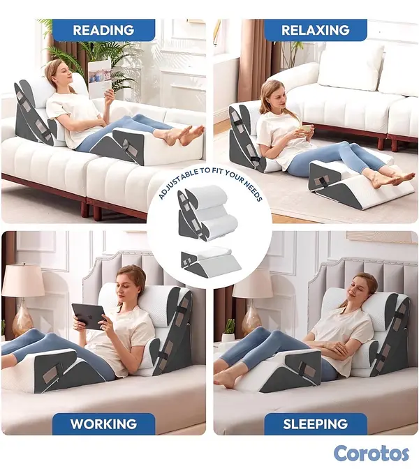 muebles y colchones - almohadas d cuña para después d cirugía, postoperatoria y alivio dolor d espalda 5