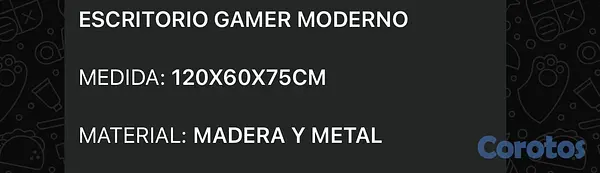 muebles y colchones - ESCRITORIO MODERNO GAMER  2