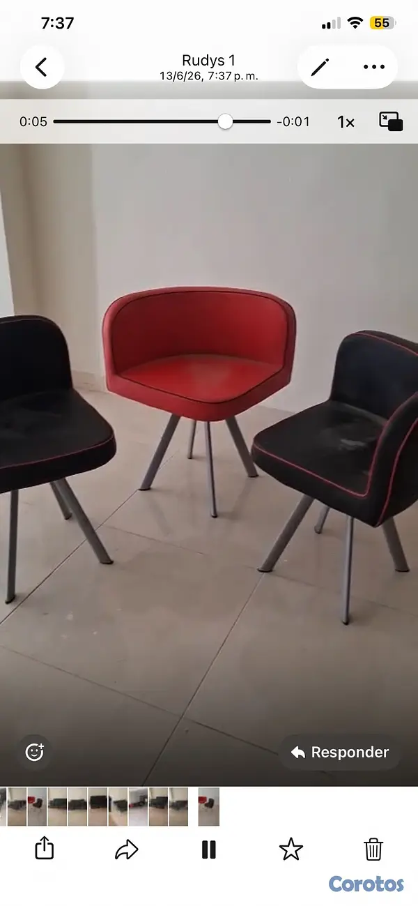 muebles y colchones - Sillas tapizadas negra muy resistente 2