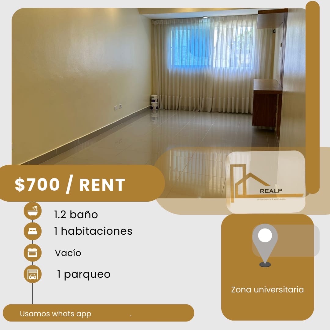 apartamentos - hermoso apartamento en una zona céntrica en la zona universitaria  0