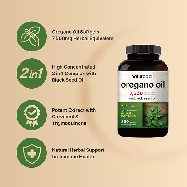 Salud y Equipamiento Médico - Aceite De Oregano Con Aceite De Semilla Negra 7,500 Mg 3