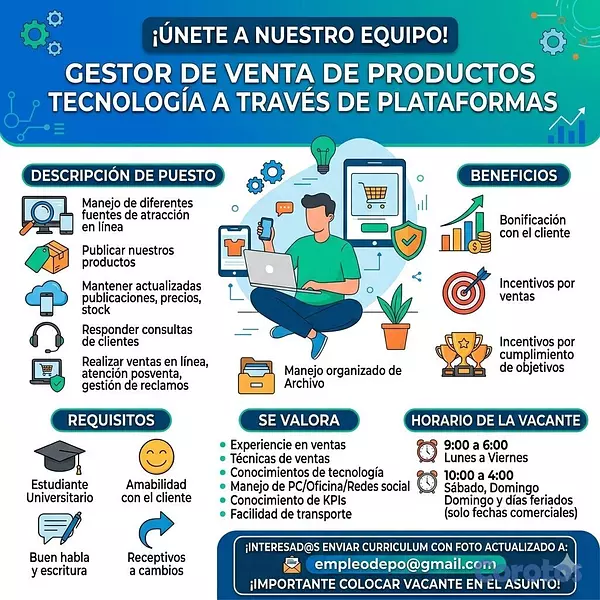 empleos disponibles - Gestor de venta de productos de tecnología a trave 2