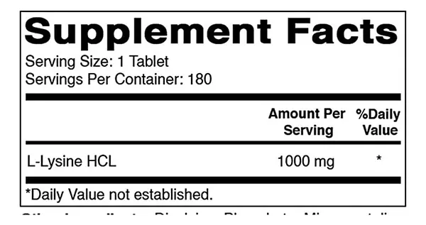 Salud y Equipamiento Médico - L-lisina 1000 Mg - Best Natural 2