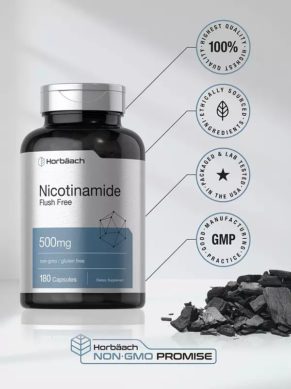 Salud y Equipamiento Médico - Nicotinamida 500 Mg 180 Cap Horbaach 5