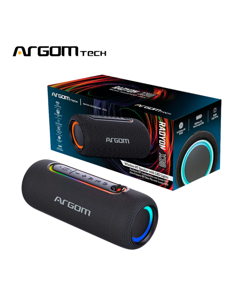 computadoras y laptops - BOCINA ARGOM BLUETOOTH RADYON X30 10W PREMIUM IPX5 0