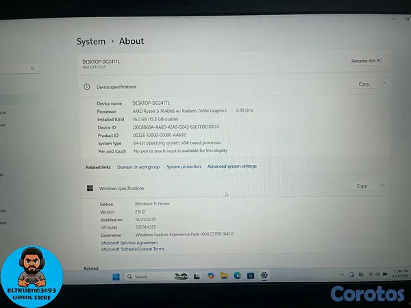 computadoras y laptops - Laptop Gaming Dell Gaming G15 5535, Ryzen 5, RTX 3 8