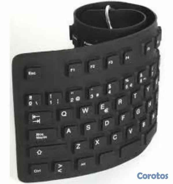 computadoras y laptops - TECLADO AGILER / FLEXIBLE / CAUCHO / INGLES / NEGRO / A PRUEBA DE POLVO Y AL AGU 2