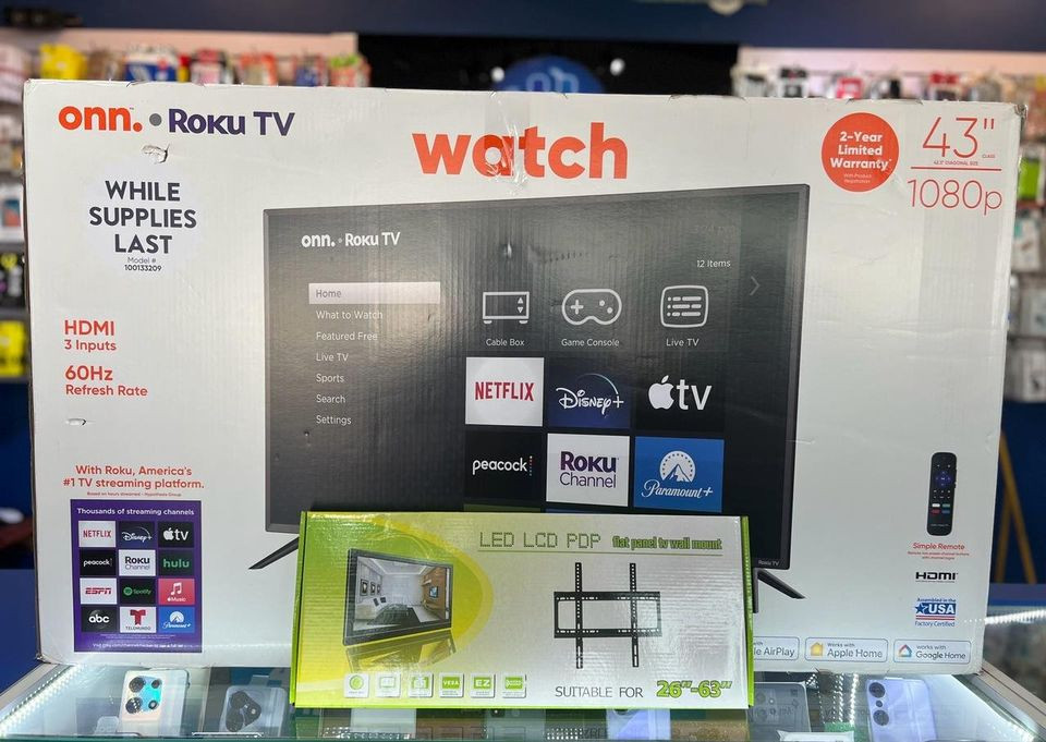 tv - ONN SMART TV DE 43 PULGADA ROKU 1080P NUEVAS  0