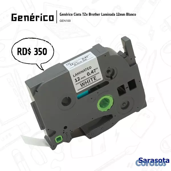 impresoras y scanners - Genérico Cinta TZe Brother Laminada 12mm Varios co 2