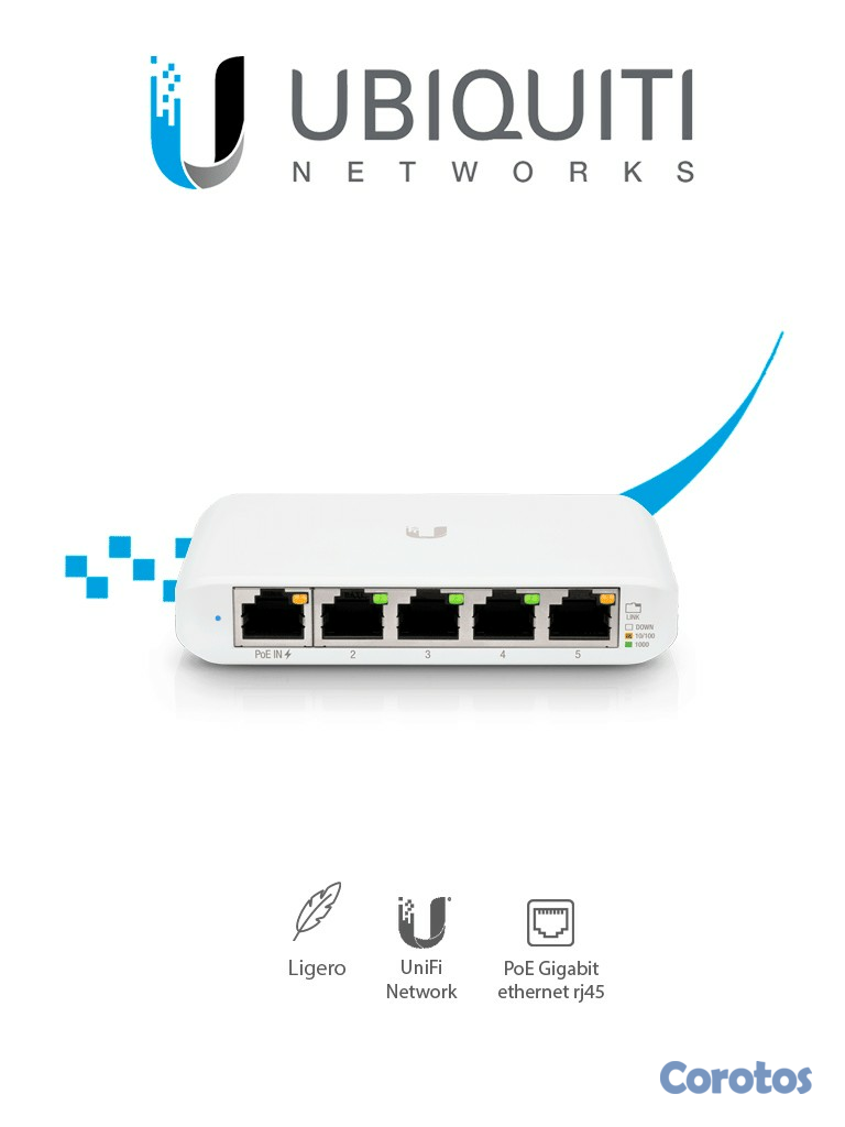 computadoras y laptops - SWITCH 5 PUERTOS UBIQUITI FLEX MINI, LAYER 2 ADMINISTRABLE/DESKTOP, 5 PUERTOS  2