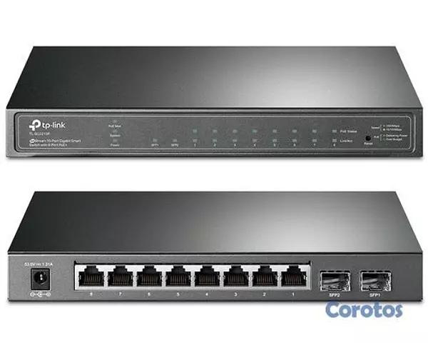 computadoras y laptops - SWITCH 10 PUERTOS TP-LINK OMADA GIGABIT, CON 2 SLO 2
