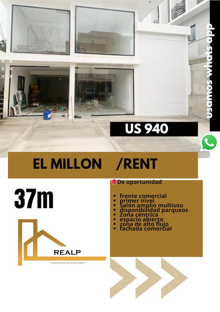 oficinas y locales comerciales - Local en el millon primer nivel  0