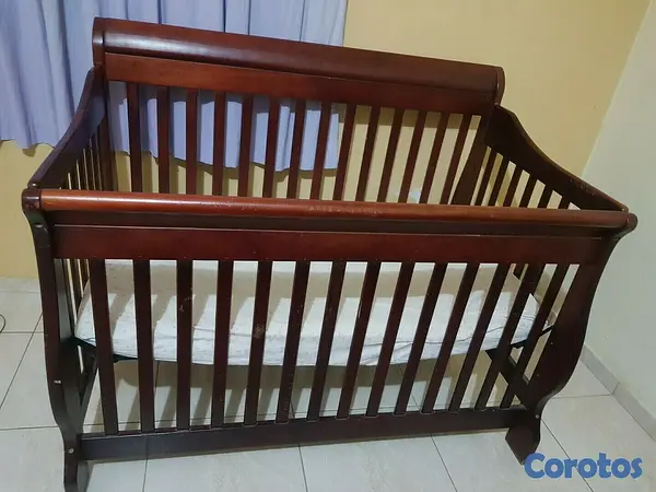 muebles - Cama Cuna convertible 4 posiciones en caoba NEGOCIABLE 3