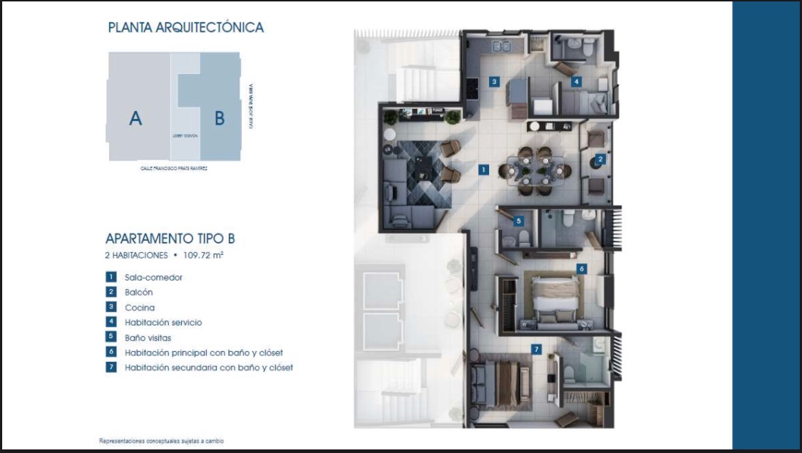apartamentos - Apartamento en torre familiar de dos habitaciones en evaristo morales... 1