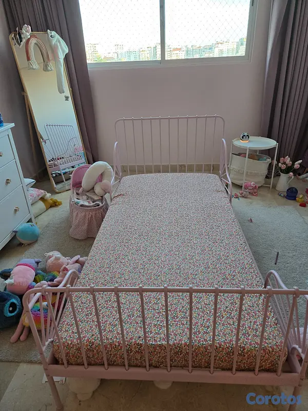 muebles y colchones - Cama twin rosada 2