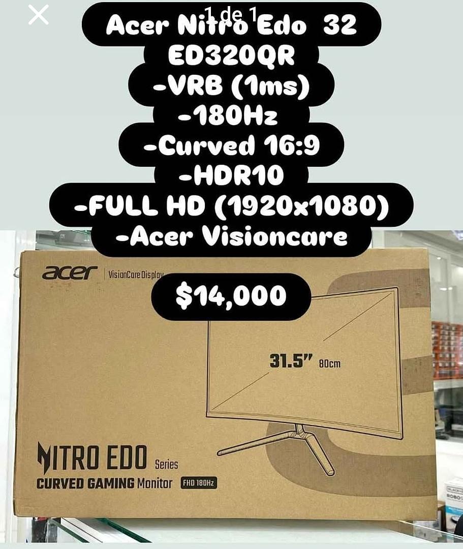 computadoras y laptops - Monitor acer nitro Edo 32 pulg 180HZ 0