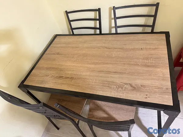 muebles y colchones - Juego de comedor 4 silla en Hierro 2