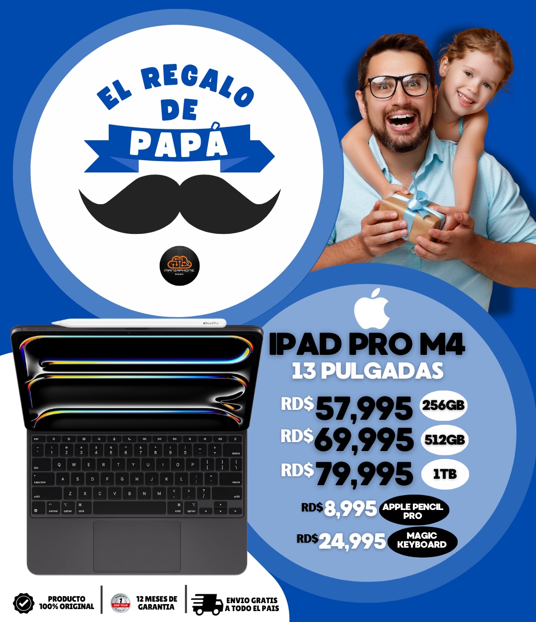 celulares y tabletas - Oferta iPad Pro 13” Chip M4 256GB 512GB & 1TB Nuevas Selladas  1